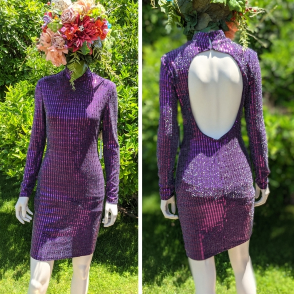 Purple sequin dress